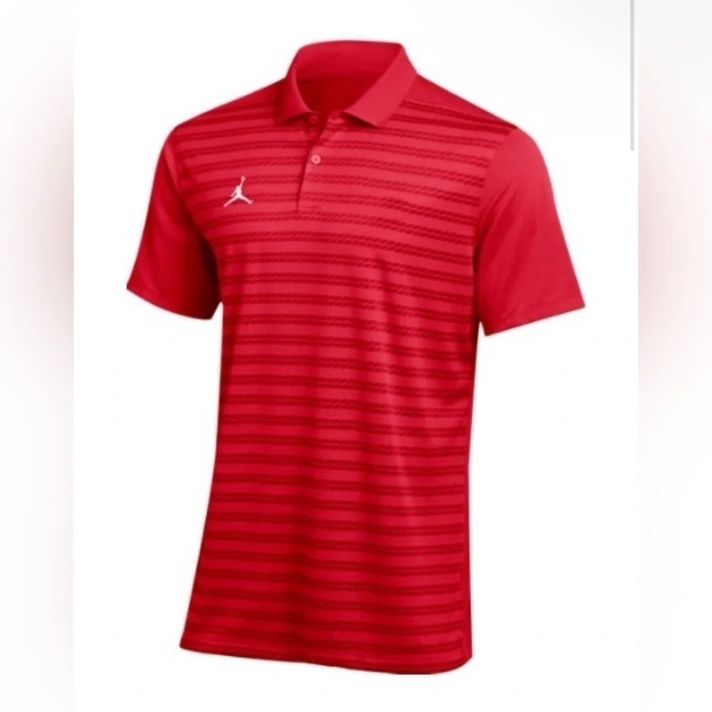 JORDAN DRI-FIT VICTORY COACHES POLO UNIVERSITY RED/GYM RED/WHITE NWT